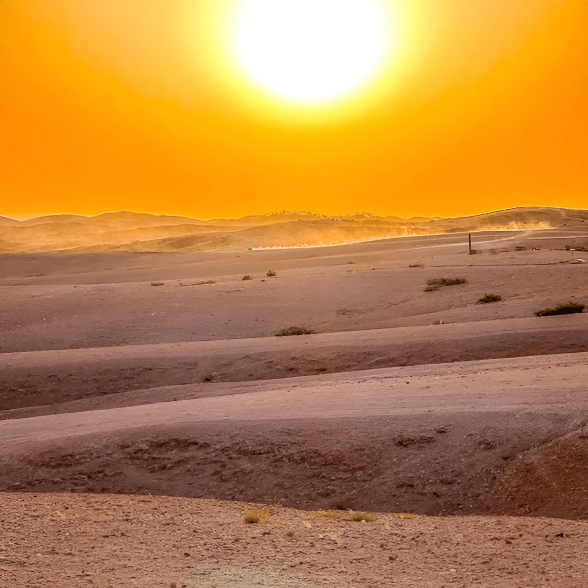 Sunset over the Agafay Desert, Morocco
