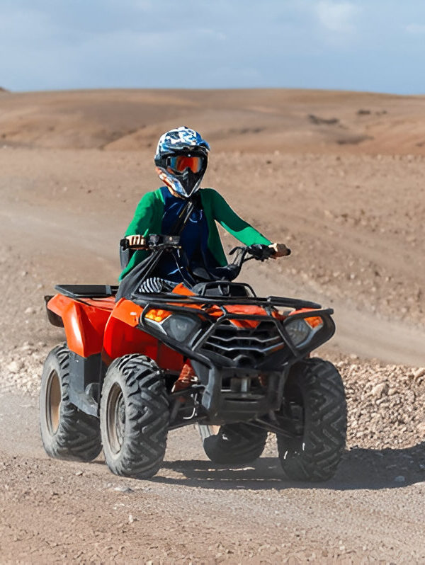 Quad bikes on the rocky Agafay Desert near Marrakech