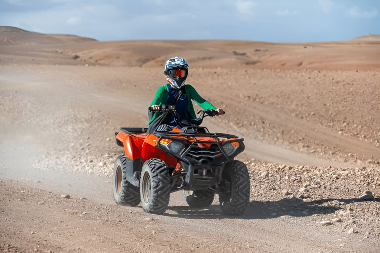 Quad bikes on the rocky Agafay Desert near Marrakech