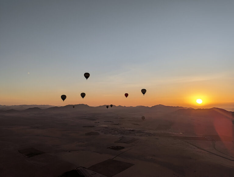 Sunrise hot air balloon flight near Marrakech