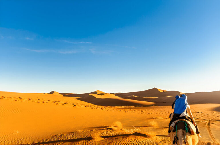 Golden dunes of the Erg Chegaga Sahara, Morocco