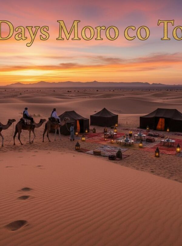 Nine day Morocco tour route through Marrakech, the Sahara Desert and Fez