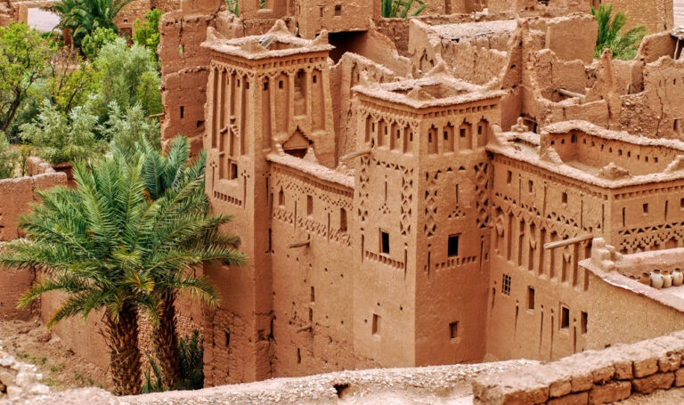 The earthen kasbah of Ait Ben Haddou on the route between Marrakech and the Sahara